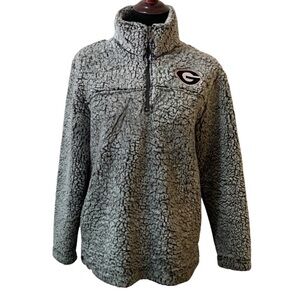 Fleece Gray Georgia Bulldog Quarter Zip Sherpa Coat Women’s Size Small